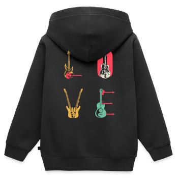 Bass Guitar Player Guitar LOVE Bass Guitarist - Kinder Premium Organic Zip Hoodie - Schwarz - Hinten - AI Model Kid Male (0cm)
