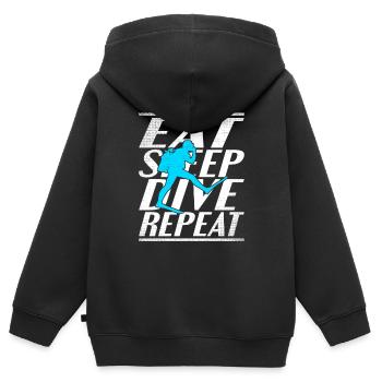 Alimentation Sommeil Plongée - Sweat Premium à capuche zippé enfant bio - noir - Dos - AI Model Kid Male (0cm)