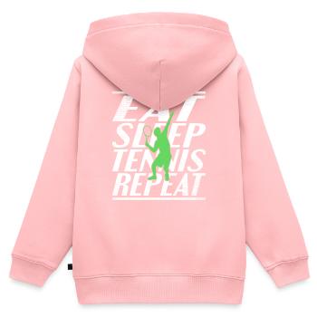 Manger du tennis endormi - Sweat Premium à capuche zippé enfant bio - rose - Dos - AI Model Kid Female (0cm)