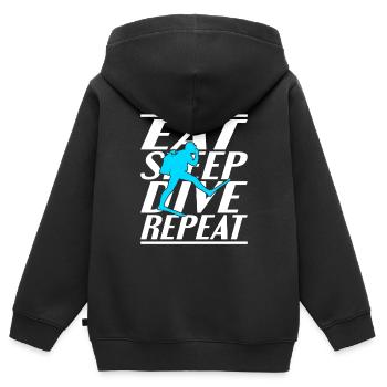 Alimentation Sommeil Plongée - Sweat Premium à capuche zippé enfant bio - noir - Dos - AI Model Kid Male (0cm)