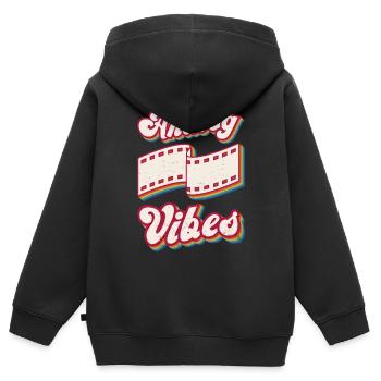 Retro Photographer Vintage Analog Vibes - Kinder Premium Organic Zip Hoodie - Schwarz - Hinten - AI Model Kid Male (0cm)