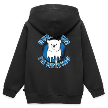 Changement climatique Dépêchez-vous Je fais fondre la Terre Mère - Sweat Premium à capuche zippé enfant bio - noir - Dos - AI Model Kid Male (0cm)