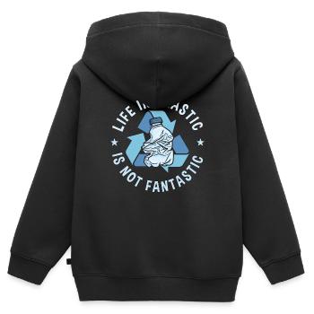 Recycling Life In Plastic Is Recycle Bin Recycler - Kinder Premium Organic Zip Hoodie - Schwarz - Hinten - AI Model Kid Male (0cm)