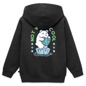 Global Warming Not Very Cool Environment Science - Kinder Premium Organic Zip Hoodie - Schwarz - Hinten - AI Model Kid Male (0cm)