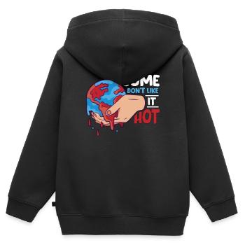 Global Warming Some Don't Like It Hot Environment - Kinder Premium Organic Zip Hoodie - Schwarz - Hinten - AI Model Kid Male (0cm)
