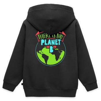 Global Warming There Is No Planet B Environmental - Kids Premium Organic Zip-up Hoodie - black - Back - AI Model Kid Male (0cm)