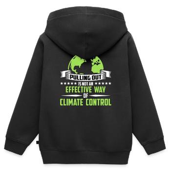 Global Warming Pulling Out Is Not Environmentalist - Kids Premium Organic Zip-up Hoodie - black - Back - AI Model Kid Male (0cm)