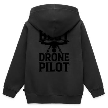 Quadcopter Drone Pilot Drone Racers - Best Drone P - Kinder Premium Organic Zip Hoodie - Schwarz - Hinten - AI Model Kid Male (0cm)