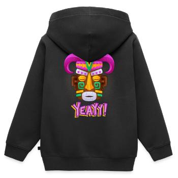 Azteken, Maya-Kultur, Tribal-Kultur Folklore-Maske - Kinder Premium Organic Zip Hoodie - Schwarz - Hinten - AI Model Kid Male (0cm)