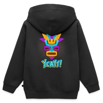 Azteken, Maya-Kultur, Tribal-Kultur Folklore-Maske - Kinder Premium Organic Zip Hoodie - Schwarz - Hinten - AI Model Kid Male (0cm)
