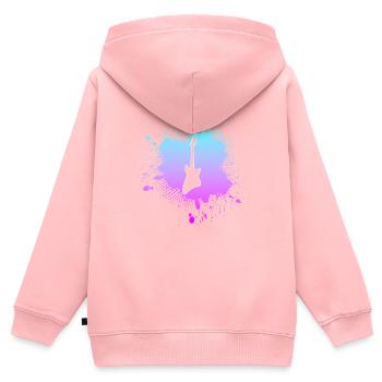 Rock - Kinder Premium Organic Zip Hoodie - Rosa - Hinten - AI Model Kid Female (0cm)