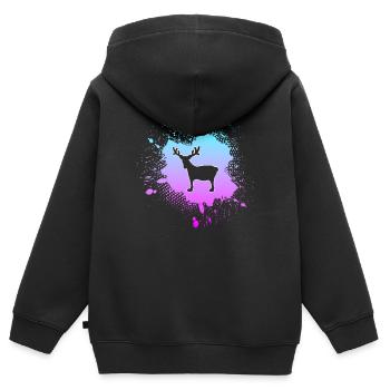 Élan - Sweat Premium à capuche zippé enfant bio - noir - Dos - AI Model Kid Male (0cm)