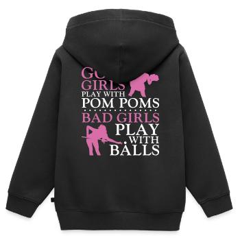 Billiards Pool Player Ball Girl - Kids Premium Organic Zip-up Hoodie - black - Back - AI Model Kid Male (0cm)