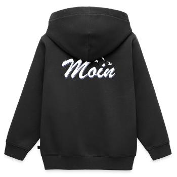 Lune - Sweat Premium à capuche zippé enfant bio - noir - Dos - AI Model Kid Male (0cm)