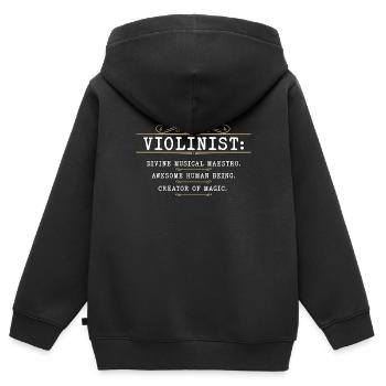 Violin Violinist Divine Musical Classical Music - Kids Premium Organic Zip-up Hoodie - black - Back - AI Model Kid Male (0cm)