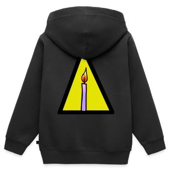 ENERGY CANDLE LIGHT FIRE HEAT FLAME - Kids Premium Organic Zip-up Hoodie - black - Back - AI Model Kid Male (0cm)