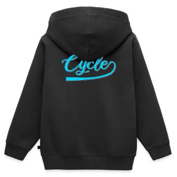 Bicyclette - Sweat Premium à capuche zippé enfant bio - noir - Dos - AI Model Kid Male (0cm)