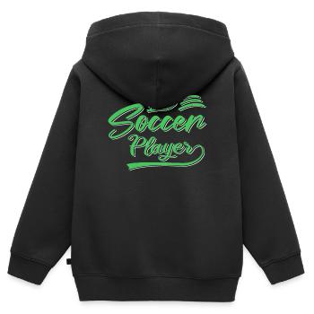 the soccer player - Kinder Premium Organic Zip Hoodie - Schwarz - Hinten - AI Model Kid Male (0cm)