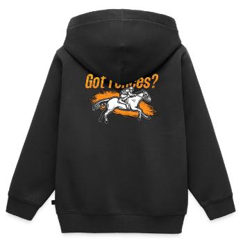 Show Jumping Got Fences Loves Equine Show Jumper - Kinder Premium Organic Zip Hoodie - Schwarz - Hinten - AI Model Kid Male (0cm)