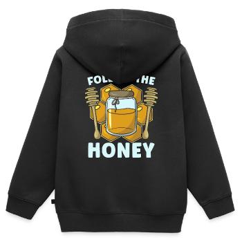 Beekeeping Follow The Honey Apiculturist Beekeeper - Kids Premium Organic Zip-up Hoodie - black - Back - AI Model Kid Male (0cm)