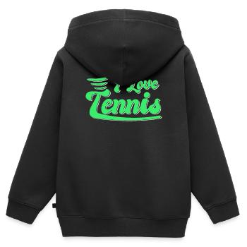 Ich liebe Tennis - Kinder Premium Organic Zip Hoodie - Schwarz - Hinten - AI Model Kid Male (0cm)
