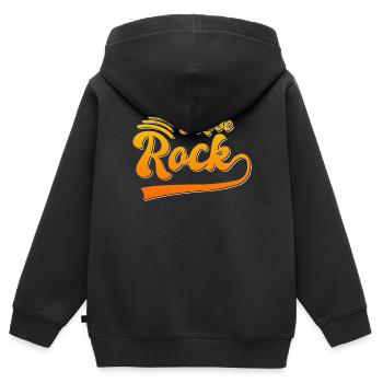 J’adore la jupe - Sweat Premium à capuche zippé enfant bio - noir - Dos - AI Model Kid Male (0cm)