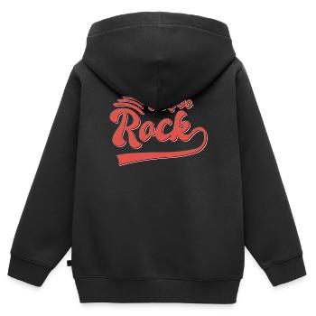 J’adore la jupe - Sweat Premium à capuche zippé enfant bio - noir - Dos - AI Model Kid Male (0cm)