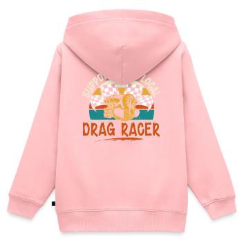 Drag Racing Race Car Retro Vintage - Kinder Premium Organic Zip Hoodie - Rosa - Hinten - AI Model Kid Female (0cm)