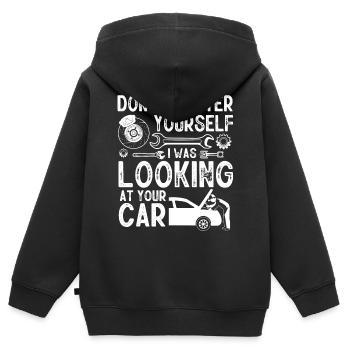 Automechaniker, Mechaniker, Automechaniker - Kinder Premium Organic Zip Hoodie - Schwarz - Hinten - AI Model Kid Male (0cm)