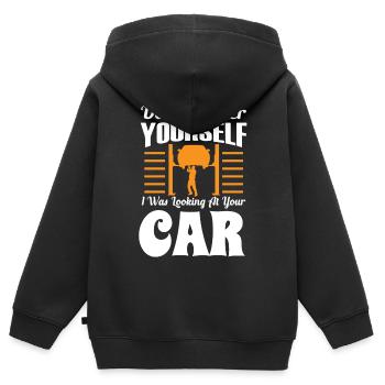 Automechaniker, Mechaniker, Automechaniker - Kinder Premium Organic Zip Hoodie - Schwarz - Hinten - AI Model Kid Male (0cm)