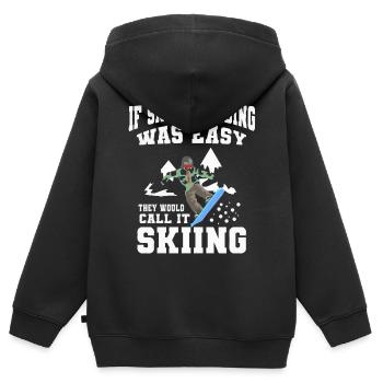 Snowboarders, snowboarders - Sweat Premium à capuche zippé enfant bio - noir - Dos - AI Model Kid Male (0cm)