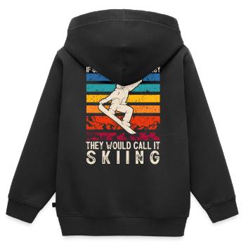 Snowboarders, snowboarders - Sweat Premium à capuche zippé enfant bio - noir - Dos - AI Model Kid Male (0cm)