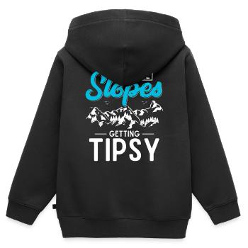 Snowboarders, snowboarders - Sweat Premium à capuche zippé enfant bio - noir - Dos - AI Model Kid Male (0cm)