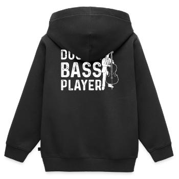Double Bass Player - Double Bass Player Double Bas - Kinder Premium Organic Zip Hoodie - Schwarz - Hinten - AI Model Kid Male (0cm)