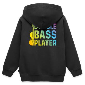 Double Bass Player - Double Bass Contrabass - Kinder Premium Organic Zip Hoodie - Schwarz - Hinten - AI Model Kid Male (0cm)