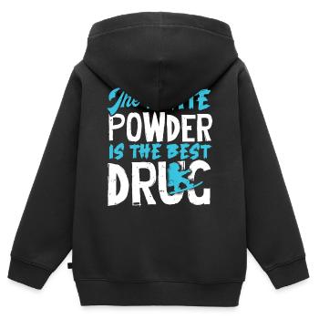 Snowboarders, Vacances snowboard, Équipement de snowboard - Sweat Premium à capuche zippé enfant bio - noir - Dos - AI Model Kid Male (0cm)