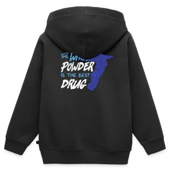 Snowboarders, Vacances snowboard, Matériel de snowboard - Sweat Premium à capuche zippé enfant bio - noir - Dos - AI Model Kid Male (0cm)