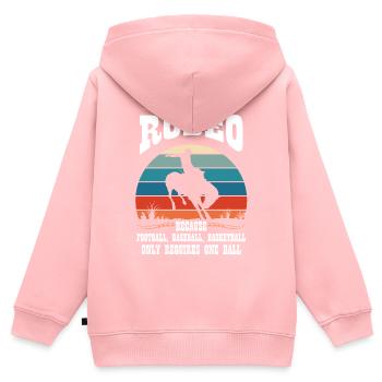 Rodeo, Verzierungen, Country, Cowboys - Kinder Premium Organic Zip Hoodie - Rosa - Hinten - AI Model Kid Female (0cm)