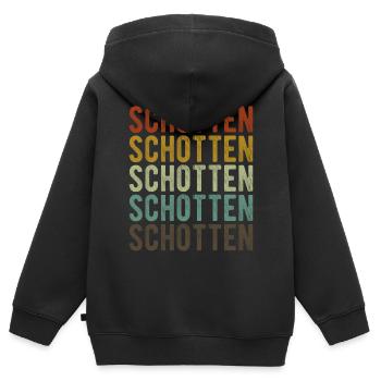 Schotten Stadt Retro Vintage - Kinder Premium Organic Zip Hoodie - Schwarz - Hinten - AI Model Kid Male (0cm)