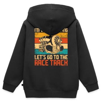 Drag Racing Race Car Retro Vintage - Kinder Premium Organic Zip Hoodie - Schwarz - Hinten - AI Model Kid Male (0cm)