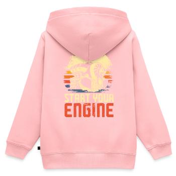 Drag Racing Race Car Retro Vintage - Kinder Premium Organic Zip Hoodie - Rosa - Hinten - AI Model Kid Female (0cm)
