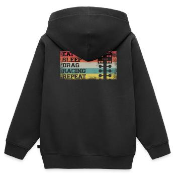 Drag Racing Race Car Retro Vintage - Kinder Premium Organic Zip Hoodie - Schwarz - Hinten - AI Model Kid Male (0cm)
