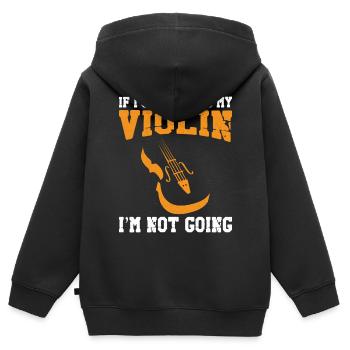 Violoniste si je ne peux pas apporter - Sweat Premium à capuche zippé enfant bio - noir - Dos - AI Model Kid Male (0cm)