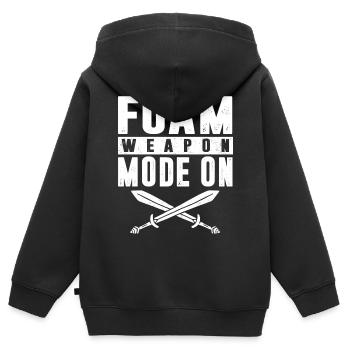 Larp, Larping, Jeu de rôle - Sweat Premium à capuche zippé enfant bio - noir - Dos - AI Model Kid Male (0cm)