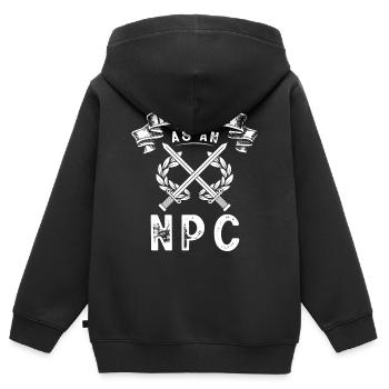 Larp, Larping, Jeu de rôle - Sweat Premium à capuche zippé enfant bio - noir - Dos - AI Model Kid Male (0cm)