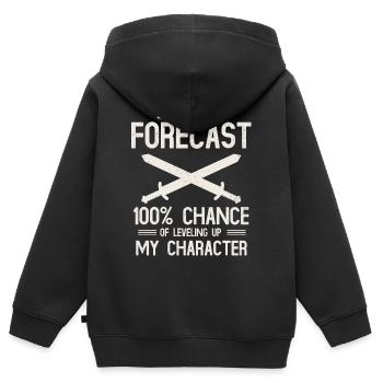 Larp, Larping, Jeu de rôle - Sweat Premium à capuche zippé enfant bio - noir - Dos - AI Model Kid Male (0cm)