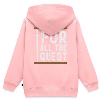 Larp, Larping, Jeu de rôle - Sweat Premium à capuche zippé enfant bio - rose - Dos - AI Model Kid Female (0cm)