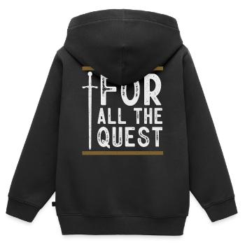 Larp, Larping, Jeu de rôle - Sweat Premium à capuche zippé enfant bio - noir - Dos - AI Model Kid Male (0cm)