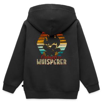 Feu de camp de camping - Sweat Premium à capuche zippé enfant bio - noir - Dos - AI Model Kid Male (0cm)