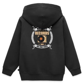 Enregistrer Amateur de musique audiophile - Sweat Premium à capuche zippé enfant bio - noir - Dos - AI Model Kid Male (0cm)